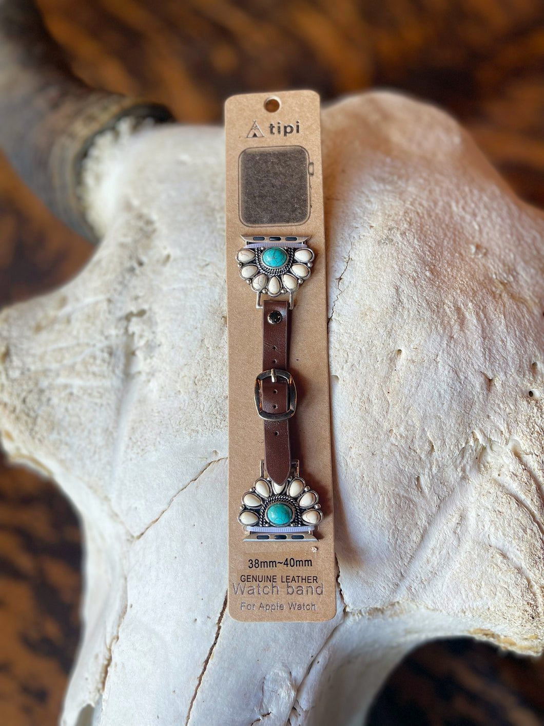 Concho Flower & Leather Watch Band