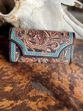 Load image into Gallery viewer, The Turquoise Tooled Wallet
