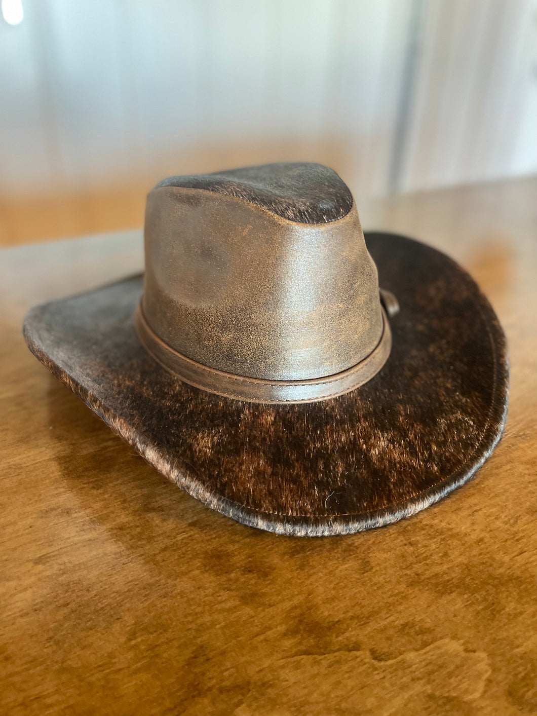 Natural Cowhide Cowboy Hat