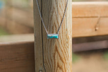 Load image into Gallery viewer, Marbled Turquoise Bar Necklace
