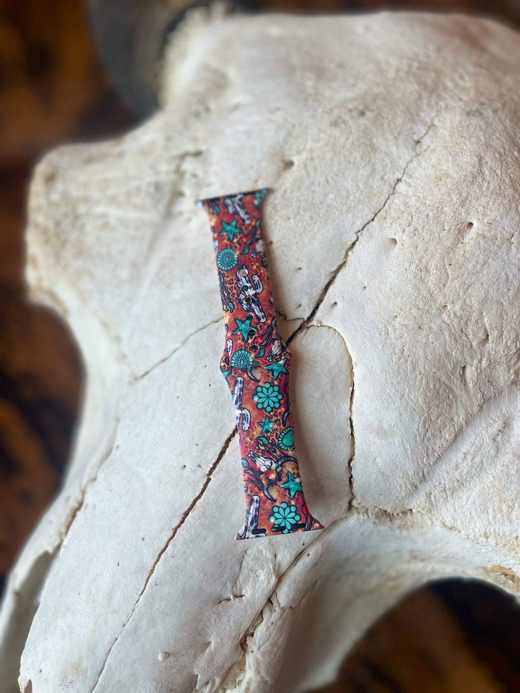 Rust Turquoise Collage Watch Band