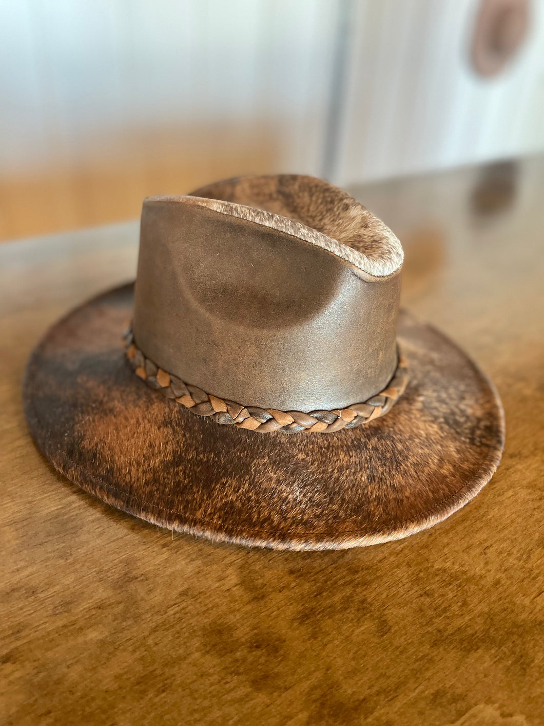 Natural Cowhide Cowboy Hat Burnished Beauty Boutique