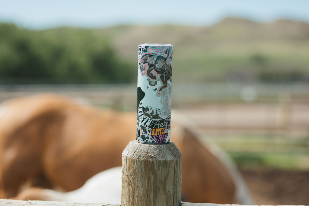 Hippies & Cowboys Western Collage Tumbler