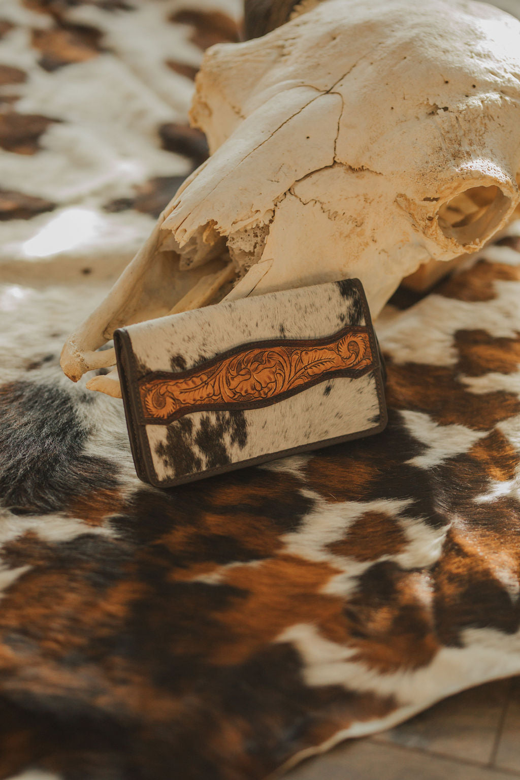 Zelda Tooled Cowhide Wallet