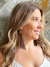 Load image into Gallery viewer, Brown Leather Fringe Tassel Earrings

