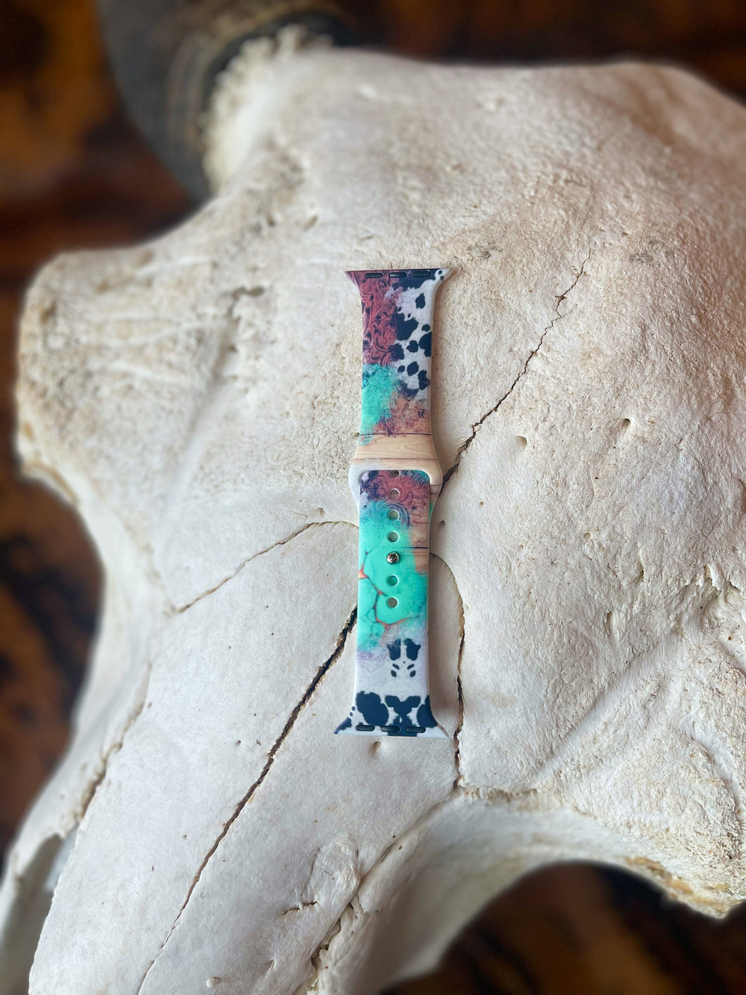 Turquoise Cow Watch Band
