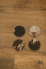 Load image into Gallery viewer, Circle Cowhide Coasters 4PC Set
