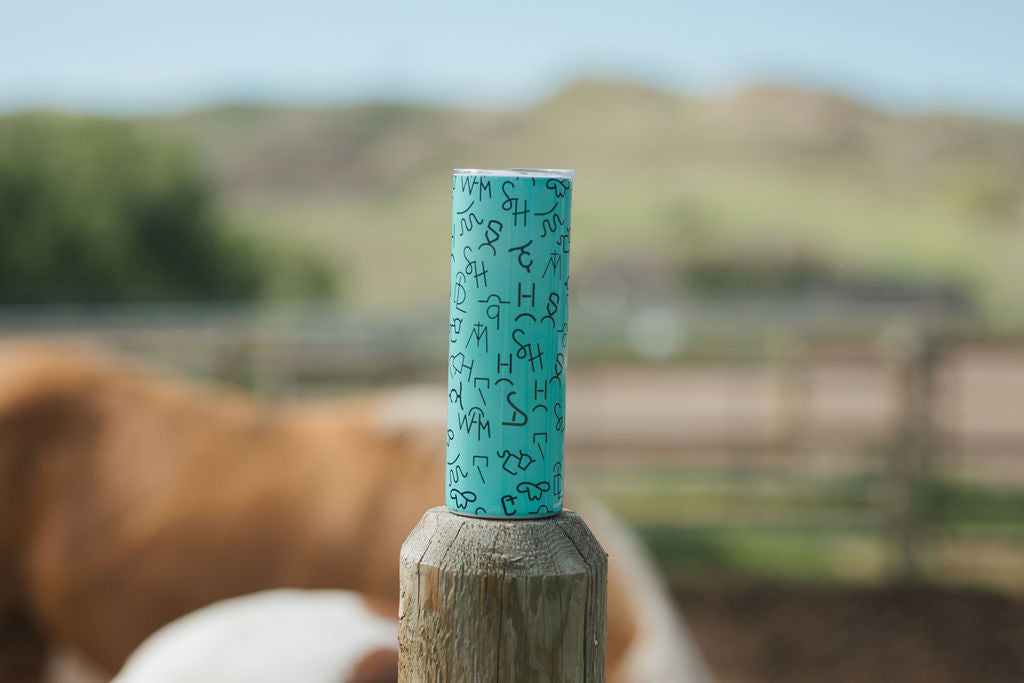 Turquoise Cattle Branded Tumbler